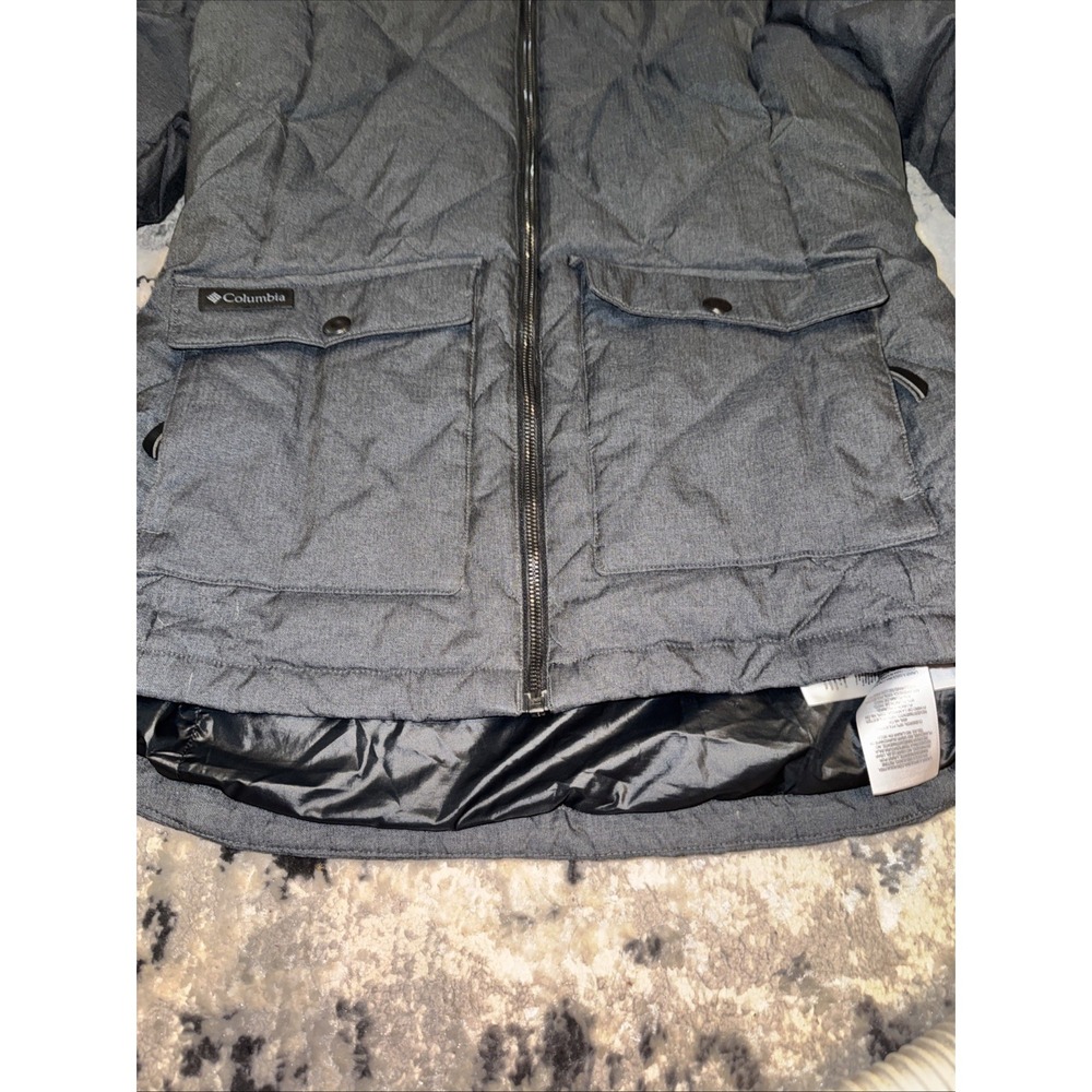 Columbia Coat Lined Good Womens Sz Medium Gray Hooded Jacket - Picture 3 of 6